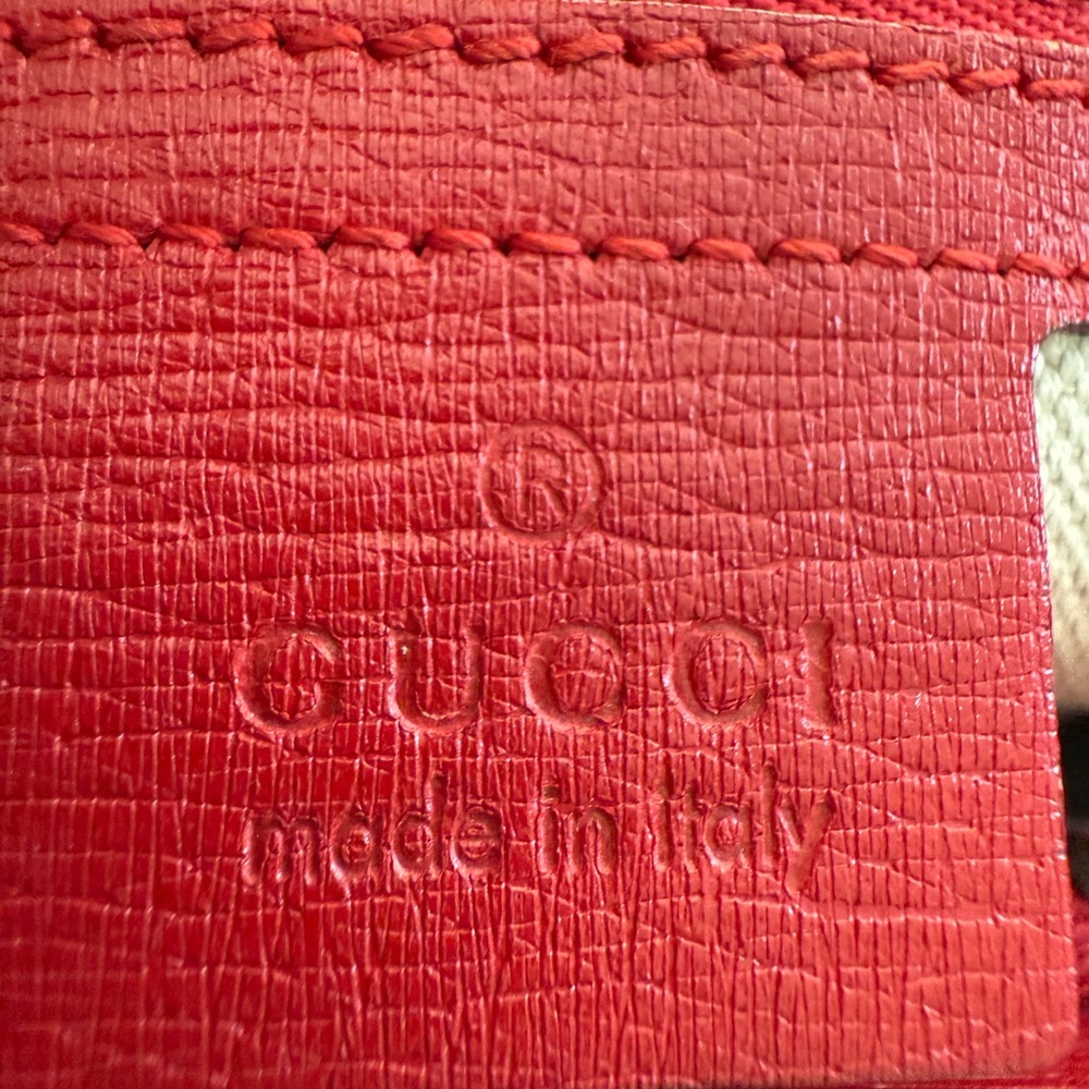 Red Gucci Horsebit 1955 Leather Tote Bag- - Picture 8 of 14